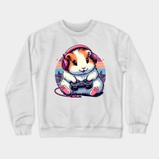 Funny Cute Guinea Pig Cavy Hamster Video Game Controller Cavy Girl Player Crewneck Sweatshirt